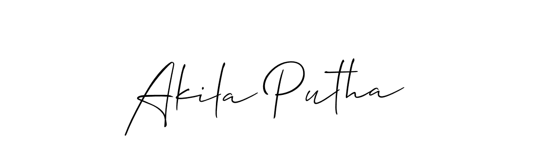 Also You can easily find your signature by using the search form. We will create Akila Putha name handwritten signature images for you free of cost using Allison_Script sign style. Akila Putha signature style 2 images and pictures png