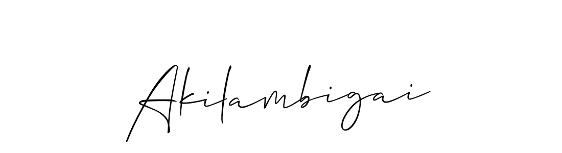 The best way (Allison_Script) to make a short signature is to pick only two or three words in your name. The name Akilambigai include a total of six letters. For converting this name. Akilambigai signature style 2 images and pictures png