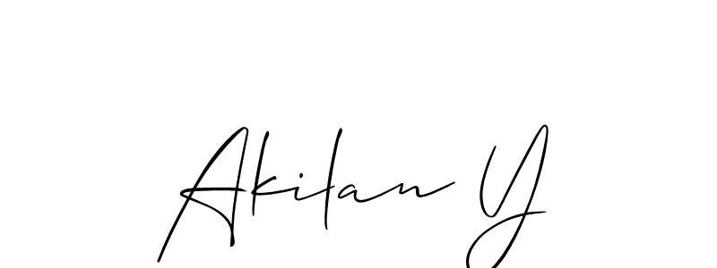 if you are searching for the best signature style for your name Akilan Y. so please give up your signature search. here we have designed multiple signature styles  using Allison_Script. Akilan Y signature style 2 images and pictures png