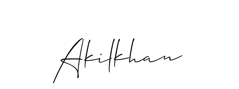 Design your own signature with our free online signature maker. With this signature software, you can create a handwritten (Allison_Script) signature for name Akilkhan. Akilkhan signature style 2 images and pictures png