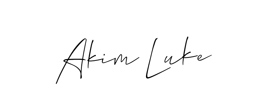 Use a signature maker to create a handwritten signature online. With this signature software, you can design (Allison_Script) your own signature for name Akim Luke. Akim Luke signature style 2 images and pictures png