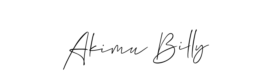 Use a signature maker to create a handwritten signature online. With this signature software, you can design (Allison_Script) your own signature for name Akimu Billy. Akimu Billy signature style 2 images and pictures png