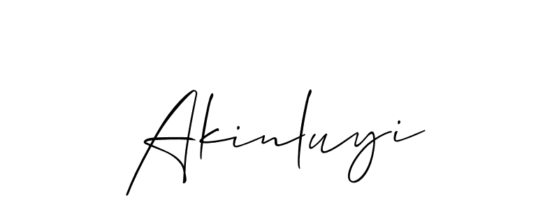 Create a beautiful signature design for name Akinluyi. With this signature (Allison_Script) fonts, you can make a handwritten signature for free. Akinluyi signature style 2 images and pictures png