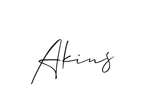 Make a beautiful signature design for name Akins. Use this online signature maker to create a handwritten signature for free. Akins signature style 2 images and pictures png