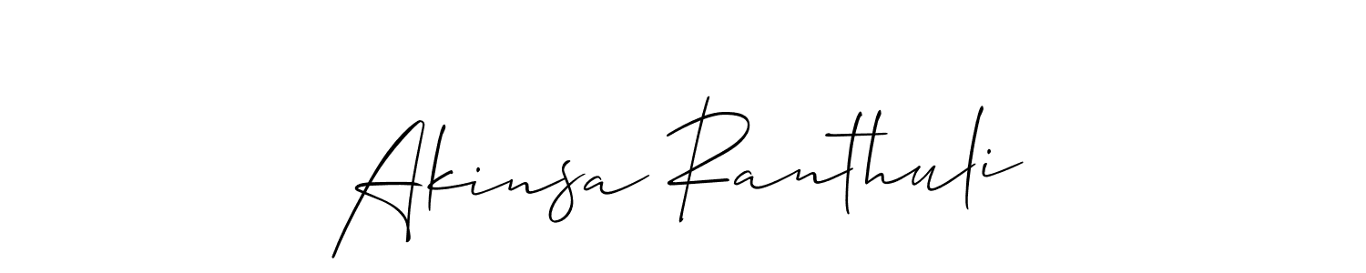 You should practise on your own different ways (Allison_Script) to write your name (Akinsa Ranthuli) in signature. don't let someone else do it for you. Akinsa Ranthuli signature style 2 images and pictures png