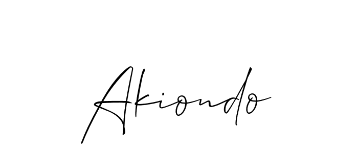 The best way (Allison_Script) to make a short signature is to pick only two or three words in your name. The name Akiondo include a total of six letters. For converting this name. Akiondo signature style 2 images and pictures png