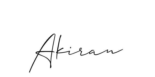 Use a signature maker to create a handwritten signature online. With this signature software, you can design (Allison_Script) your own signature for name Akiran. Akiran signature style 2 images and pictures png