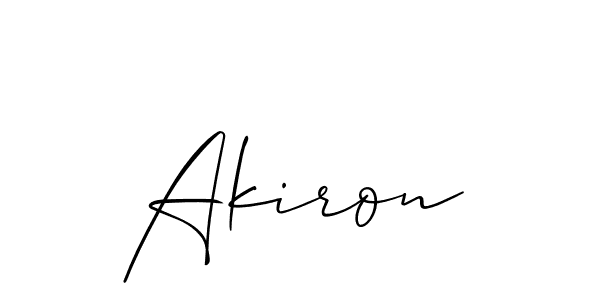 How to make Akiron signature? Allison_Script is a professional autograph style. Create handwritten signature for Akiron name. Akiron signature style 2 images and pictures png