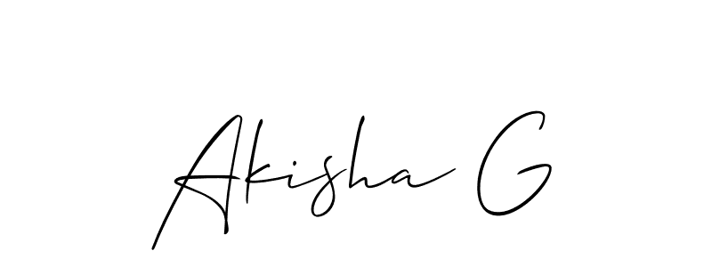 if you are searching for the best signature style for your name Akisha G. so please give up your signature search. here we have designed multiple signature styles  using Allison_Script. Akisha G signature style 2 images and pictures png