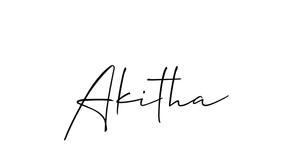 How to make Akitha name signature. Use Allison_Script style for creating short signs online. This is the latest handwritten sign. Akitha signature style 2 images and pictures png