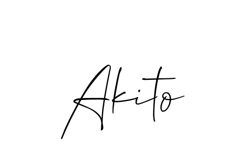 Allison_Script is a professional signature style that is perfect for those who want to add a touch of class to their signature. It is also a great choice for those who want to make their signature more unique. Get Akito name to fancy signature for free. Akito signature style 2 images and pictures png