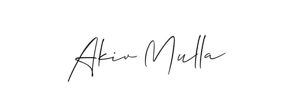 Allison_Script is a professional signature style that is perfect for those who want to add a touch of class to their signature. It is also a great choice for those who want to make their signature more unique. Get Akiv Mulla name to fancy signature for free. Akiv Mulla signature style 2 images and pictures png