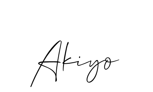 Design your own signature with our free online signature maker. With this signature software, you can create a handwritten (Allison_Script) signature for name Akiyo. Akiyo signature style 2 images and pictures png