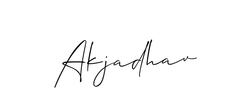 Make a short Akjadhav signature style. Manage your documents anywhere anytime using Allison_Script. Create and add eSignatures, submit forms, share and send files easily. Akjadhav signature style 2 images and pictures png