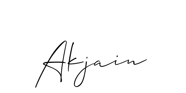 Design your own signature with our free online signature maker. With this signature software, you can create a handwritten (Allison_Script) signature for name Akjain. Akjain signature style 2 images and pictures png
