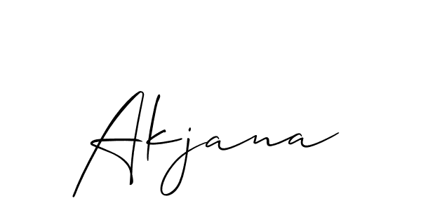 You should practise on your own different ways (Allison_Script) to write your name (Akjana) in signature. don't let someone else do it for you. Akjana signature style 2 images and pictures png