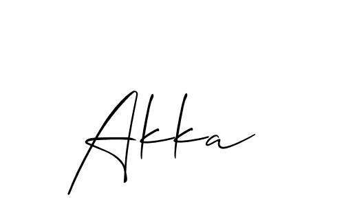How to make Akka  signature? Allison_Script is a professional autograph style. Create handwritten signature for Akka  name. Akka  signature style 2 images and pictures png