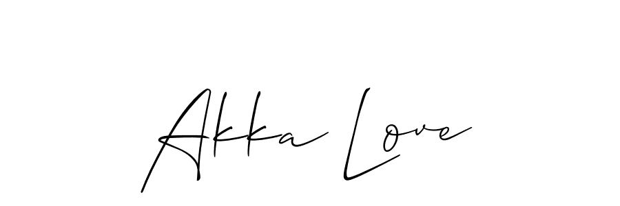 Also we have Akka Love name is the best signature style. Create professional handwritten signature collection using Allison_Script autograph style. Akka Love signature style 2 images and pictures png