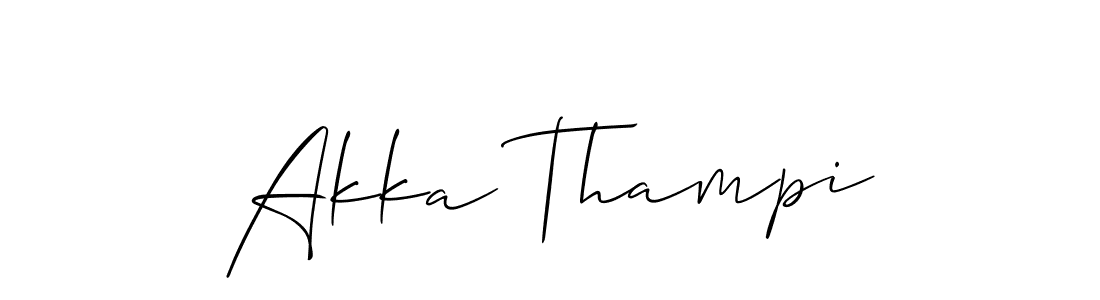How to make Akka Thampi name signature. Use Allison_Script style for creating short signs online. This is the latest handwritten sign. Akka Thampi signature style 2 images and pictures png