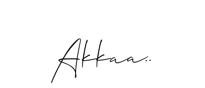 The best way (Allison_Script) to make a short signature is to pick only two or three words in your name. The name Akkaa.. include a total of six letters. For converting this name. Akkaa.. signature style 2 images and pictures png