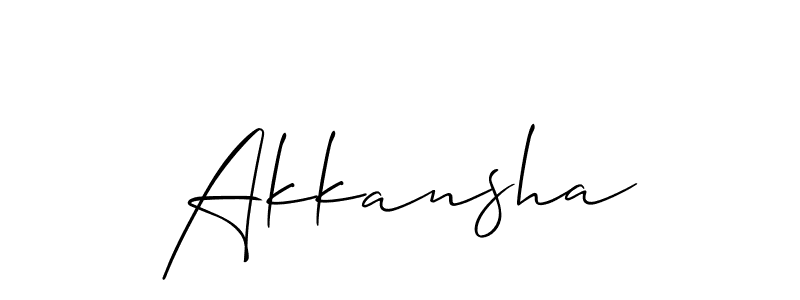 Make a beautiful signature design for name Akkansha. With this signature (Allison_Script) style, you can create a handwritten signature for free. Akkansha signature style 2 images and pictures png