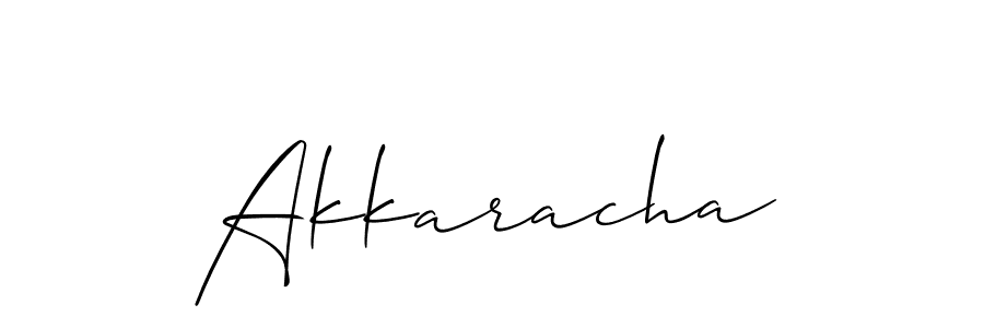 It looks lik you need a new signature style for name Akkaracha. Design unique handwritten (Allison_Script) signature with our free signature maker in just a few clicks. Akkaracha signature style 2 images and pictures png
