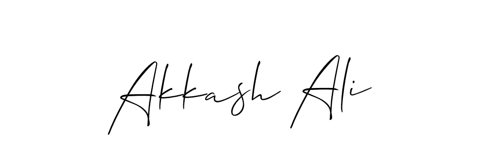 Make a beautiful signature design for name Akkash Ali. With this signature (Allison_Script) style, you can create a handwritten signature for free. Akkash Ali signature style 2 images and pictures png