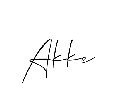 Make a beautiful signature design for name Akke. With this signature (Allison_Script) style, you can create a handwritten signature for free. Akke signature style 2 images and pictures png