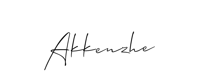 Akkenzhe stylish signature style. Best Handwritten Sign (Allison_Script) for my name. Handwritten Signature Collection Ideas for my name Akkenzhe. Akkenzhe signature style 2 images and pictures png