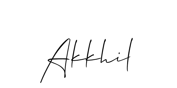 if you are searching for the best signature style for your name Akkhil. so please give up your signature search. here we have designed multiple signature styles  using Allison_Script. Akkhil signature style 2 images and pictures png