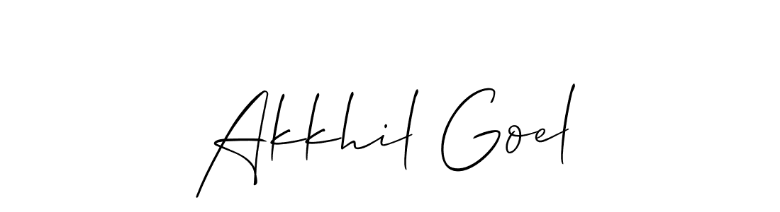 Make a short Akkhil Goel signature style. Manage your documents anywhere anytime using Allison_Script. Create and add eSignatures, submit forms, share and send files easily. Akkhil Goel signature style 2 images and pictures png