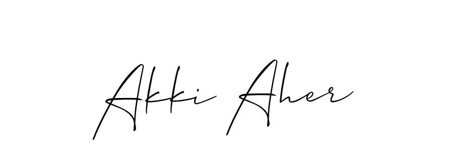 Make a beautiful signature design for name Akki Aher. With this signature (Allison_Script) style, you can create a handwritten signature for free. Akki Aher signature style 2 images and pictures png