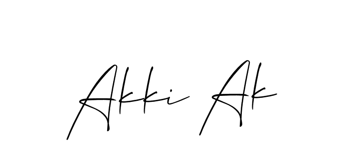 The best way (Allison_Script) to make a short signature is to pick only two or three words in your name. The name Akki Ak include a total of six letters. For converting this name. Akki Ak signature style 2 images and pictures png