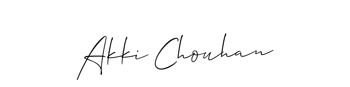 How to make Akki Chouhan name signature. Use Allison_Script style for creating short signs online. This is the latest handwritten sign. Akki Chouhan signature style 2 images and pictures png