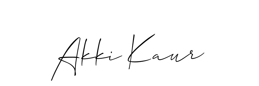 Akki Kaur stylish signature style. Best Handwritten Sign (Allison_Script) for my name. Handwritten Signature Collection Ideas for my name Akki Kaur. Akki Kaur signature style 2 images and pictures png