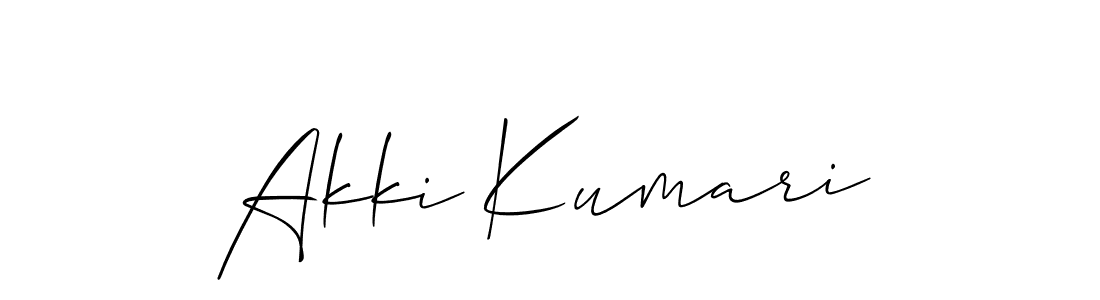 How to make Akki Kumari name signature. Use Allison_Script style for creating short signs online. This is the latest handwritten sign. Akki Kumari signature style 2 images and pictures png