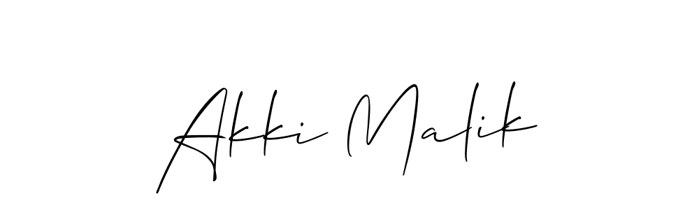 Use a signature maker to create a handwritten signature online. With this signature software, you can design (Allison_Script) your own signature for name Akki Malik. Akki Malik signature style 2 images and pictures png