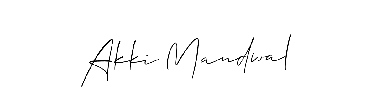 It looks lik you need a new signature style for name Akki Mandwal. Design unique handwritten (Allison_Script) signature with our free signature maker in just a few clicks. Akki Mandwal signature style 2 images and pictures png