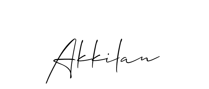 Design your own signature with our free online signature maker. With this signature software, you can create a handwritten (Allison_Script) signature for name Akkilan. Akkilan signature style 2 images and pictures png