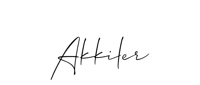 Make a beautiful signature design for name Akkiler. With this signature (Allison_Script) style, you can create a handwritten signature for free. Akkiler signature style 2 images and pictures png