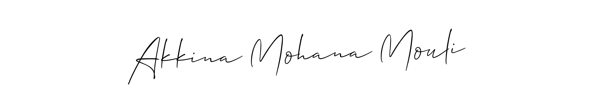 if you are searching for the best signature style for your name Akkina Mohana Mouli. so please give up your signature search. here we have designed multiple signature styles  using Allison_Script. Akkina Mohana Mouli signature style 2 images and pictures png