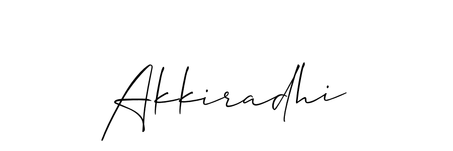 It looks lik you need a new signature style for name Akkiradhi. Design unique handwritten (Allison_Script) signature with our free signature maker in just a few clicks. Akkiradhi signature style 2 images and pictures png