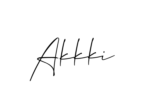 Make a beautiful signature design for name Akkki. With this signature (Allison_Script) style, you can create a handwritten signature for free. Akkki signature style 2 images and pictures png