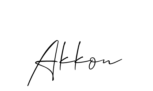 How to make Akkon signature? Allison_Script is a professional autograph style. Create handwritten signature for Akkon name. Akkon signature style 2 images and pictures png