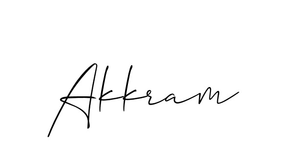 Design your own signature with our free online signature maker. With this signature software, you can create a handwritten (Allison_Script) signature for name Akkram. Akkram signature style 2 images and pictures png