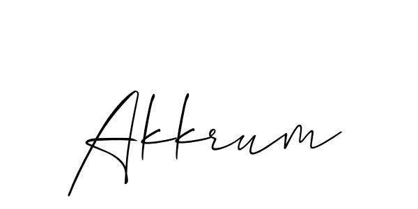 Akkrum stylish signature style. Best Handwritten Sign (Allison_Script) for my name. Handwritten Signature Collection Ideas for my name Akkrum. Akkrum signature style 2 images and pictures png