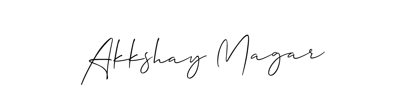 Make a short Akkshay Magar signature style. Manage your documents anywhere anytime using Allison_Script. Create and add eSignatures, submit forms, share and send files easily. Akkshay Magar signature style 2 images and pictures png