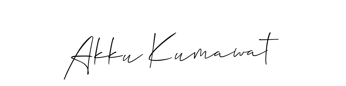 How to Draw Akku Kumawat signature style? Allison_Script is a latest design signature styles for name Akku Kumawat. Akku Kumawat signature style 2 images and pictures png