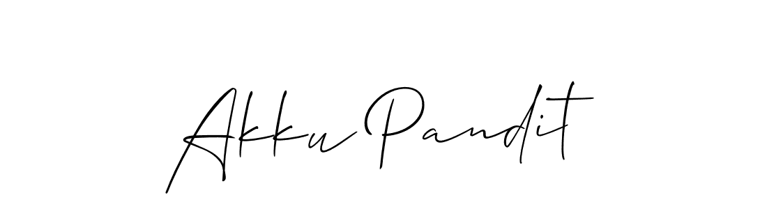 Use a signature maker to create a handwritten signature online. With this signature software, you can design (Allison_Script) your own signature for name Akku Pandit. Akku Pandit signature style 2 images and pictures png