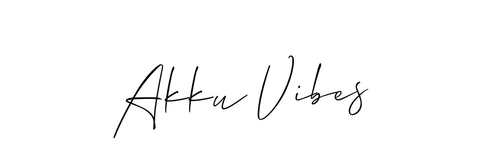 Also we have Akku Vibes name is the best signature style. Create professional handwritten signature collection using Allison_Script autograph style. Akku Vibes signature style 2 images and pictures png